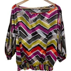 Halo Print Slit-Sleeve  Top